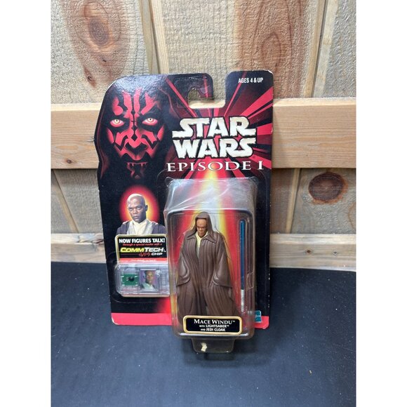 Star Wars Episode I Mace Windu Action Figure With Lightsaber & Jedi Cloak 1998 - Picture 1 of 6